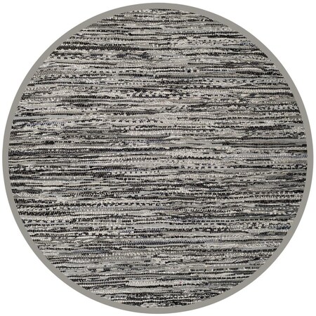 Safavieh Rag Rug Round Area Rug, Grey - 6 x 6 ft. RAR128A-6R